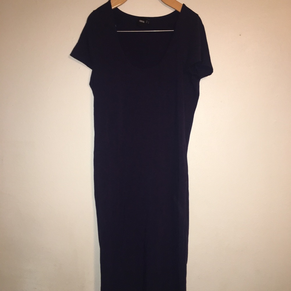 ASOS curve navy midi dress .